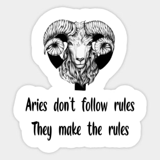 Funny Zodiacal quote sign Aries v2 Sticker